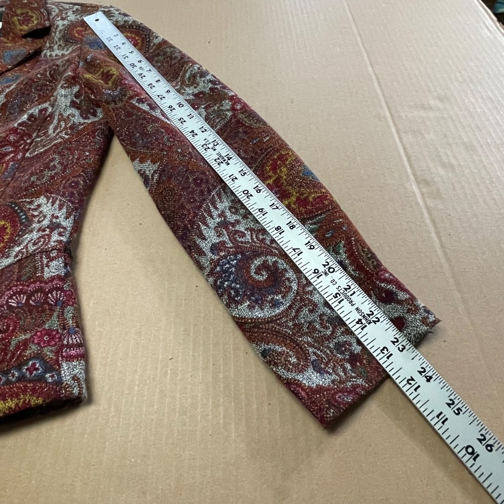 Vintage Coldwater Creek Women's M‎ Tapestry Paisley Blazer Jacket Cottagecore - Picture 10 of 15